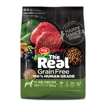 하림펫푸드 더리얼 그레인프리 크런치 시니어 강아지 사료, 5개, 소