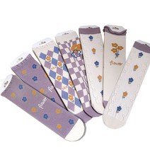 Wenyao 가을 겨울 스트레이트 컬링 엣지 여성 양말 7개입 세트