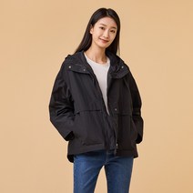 [JAJU/자주] 여 숏 후드 점퍼_블랙