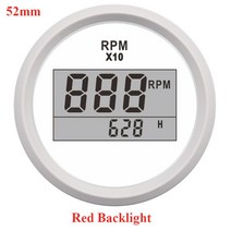 타코메타 타코미터 52mm 디지털 자동차 트럭 보트 게이지 디젤 가솔린 엔진 12 V 24 빨간색 백라이트 포, 02 Red light 52mm WW