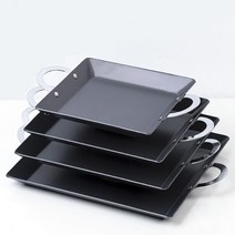 국산 코팅 무쇠 닭갈비판 구이판 업소용 구이용 삼겹살판 캠핑용 삼결살구이팬 구이팬 생선구이팬 가정용, 경질 사각전판-소소