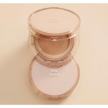Milk touch 밀크터치 롱래스팅 벨벳 광채 쿠션 13g*2 (리필포함) 마스크프루프 쿠션 겉보속촉 수분 광채 묻어남 없는 착붙광채쿠션 밀림 들뜸없는 화사한 핑크빛 광채, N03 미디엄베이지