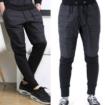 런닝맨 남성용 기모 패딩 롱배기 트레이닝 팬츠