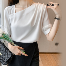 카라 KARRA 숄더진주셔링블라우스_KB3SBL099C