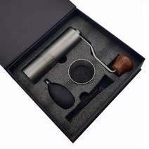 휴대용 수동 커피 그라인더 에스프레소 커피콩 스테인리스 스틸 버 수제 도구 최고의 선물, China, Set Packing-Gray
