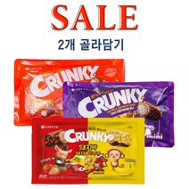 롯데 크런키 돼지에바나나 261g 더블크런치바 미니 361g 크런키 초코바 285g (총2개) 골라담기, 가나초코바 미니450g 1개, 크런키 초코바 미니285g 1개
