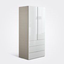 장인가구 블랑쉬 800 3단서랍 옷장 장롱 시스템옷장, 러버