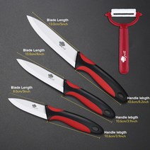 세라믹칼 정육칼 일본 독일 명품칼 중식칼 장미칼세라믹 칼 3 4 5 6 인치 필러 포함 요리사 과일 야채 유, 01 345 BLACK RED SET