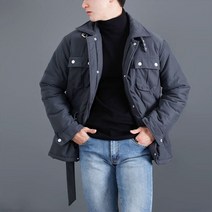 두꺼운 바버벨트 패딩자켓 - 2color