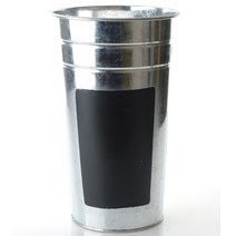 양철바스켓 바스켓 화분 양철통 양철소품 빈티지 양동이 바구니 펜통 펜꽂이 수납함, 칠판양철화병 소 (13 x 21.5cm)