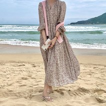 코코블랑 데이지 플라워 나염 롱원피스