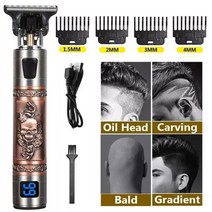 남자 바리깡 전문가용바리깡 이발기 미용바리깡 남성이발기 hair trimmer electr shaver hair clipper 전문 면도기 수염 이발사 0mm 신사 헤어 커팅, 찡그린 LCD