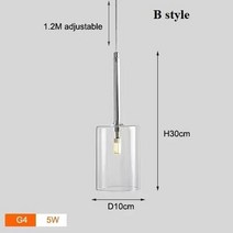 LED펜던트 북유럽 미니멀리스트 스모키 그레이 유리 샹들리에 크리에이티브 바 거실 다이닝 홀 싱글 헤드 3 펜던트 램프, 23.B style - Natural - Clear