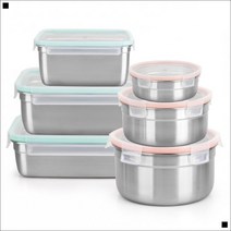 올스텐 자취생반찬 안정적결착 음식수납 스텐반찬통 반찬용기, 스텐락퓨어직사각5호 2P