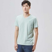 (정품)[게스] 남성 미니삼각로고 V넥 슬럽 반팔티 NM2K0562