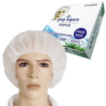 일회용모자 라운드캡 1통 100장 위생모 조리모 헤어캡 부직포모자 방진모