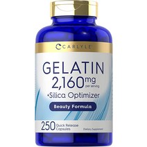 칼라일 젤라틴 2160mg 실리카 옵티마이저 250 캡슐 비 GMO 및 글루텐 프리 보충제