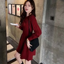 [예쁨시전] 여성 겨울 러블리 슬림 트위스트 원피스
