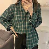 [랜덤플레이] 빈티지 루즈핏 체크 남방 셔츠