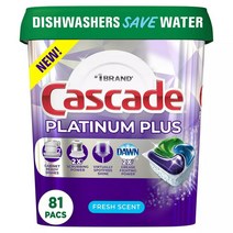 (코스트코)캐스케이드 플래티넘 식기세척기 세제 캡슐 81개입[CASCADE PLATINUM ACTION PACT 81-COUNT, 1개, 1.45kg