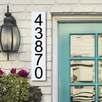 Bileeda 집주소번호 주택 출입문 간판 자율형 건물 야외 거리 번호판 간이 간판 도로명판 도로명판 전봇대 간판, White, Vertical