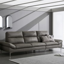 한샘 하이 엠마 디럭스 천연가죽 소파 4인용, 그레이(A)