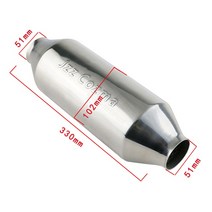자동차 머플러 스테인레스 스틸 스트레이트 배기 파이프 크롬 실버 2 인치 25