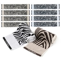 스포츠 타올 수건 세트, 흰색+갈색, 10장, 피에르가르뎅 지브라 스포츠타월