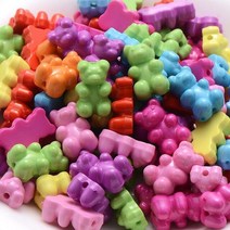 팬톤컬러칩 IYOE-캔디 컬러 믹스 아크릴 베어 비즈 30 개 귀여운 거미 곰 스페이서 팔찌 목걸이 귀걸이 결과 만들기위한, mix 1