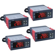 STC-1000 디지털 LED 온도 컨트롤러 가열 냉각 조절기 NTC 센서 프로브 포함 릴레이 출력 2 개 110V-22, 한개옵션0