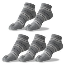 양말조아 남자 가는 줄무늬 발편한 발가락양말 단목/중목-5족