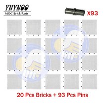호환블럭 중국레고 65803 브릭 43 16x16 베이스 플레이트 빌딩 블록 MOC 부품 세트 DIY 장난감 98138 픽셀 아트 그림 핀 420 개 도매, 12.20Pcs White