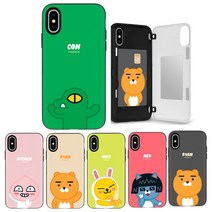 카카오프렌즈 마그네틱 도어 미러 카드범퍼 콘 라이언 휴대폰 케이스