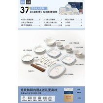 6인그릇세트 가정용 작은 신선한 접시 2023 새로운 집들이 세라믹 조합 고가의 식기, 3. 블루 & 핑크 플라워 37종 세트(8인용) GB6