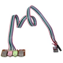 Farfi 6.8cm PC 컴퓨터 케이스 전면 듀얼 USB 오디오 포트 패널 마이크 이어폰 잭 케이블, 그림으로