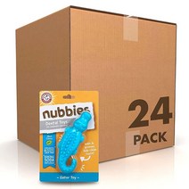 Arm & Hammer Nubbies Dental Toys DuoBone 강아지용 덴탈 츄잉 장난감 24팩 | 보통 씹는 강아지를 위한 최고의 강아지 칫솔질 없이 플라그 및 치석, Gator_24 Count