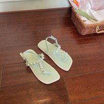 블랙플랫샌들 C0132 장 소둔함 사이즈부족함 광저우 신발집게 구슬 스윗 이지 여자 2235790260