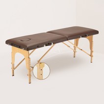 텐포인트 휴대용 접이식 미용베드 마사지침대 폭 70cm 아이보리 브라운 블랙 3컬러 관리실 피부샵 타투샵 피부관리 경락 마사지 스포츠 눈썹 반영구, 원목 높이조절형 블랙