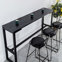 좁고긴테이블 높은 라운지 스탠딩 바테이블 블랙, 블랙 180 x 40 x 105cm