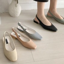 베니바니 여성 슬링백 샌들 스퀘어토 플랫 슈즈 단화 신발