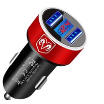차량용 듀얼 USB 자동차 충전기 어댑터 닷지 저지 램 바이퍼 차량 용품 액세서리, [04] Red