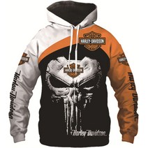 할리데이비슨 후드 집업 남자 오토바이 의류 옷 주황 2XL 3XL 구제 나시 간지 슈트 바이크 레이싱 빈티지 클래식 라이딩 빅사이즈, 할리 08