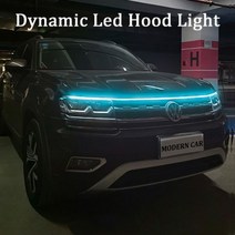 다이나믹 Led 자동차 후드 라이트 스트립 범용 엔진 후드 가이드 장식 라이트 바 자동 헤드 라이트 자동차 주간 주행 등, iceblue_CN | 2.4M | Dynamic A