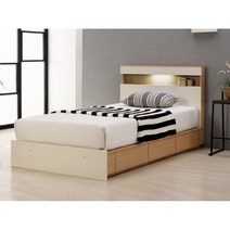 1인용 옆면 서랍 수납 간접 LED 슈퍼싱글 침대 아이 벙커 인테리어 SS, 02.슈퍼싱글(화이트)