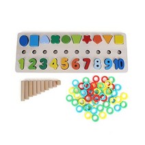 Zerodis Baby Blocks Shape Sorter Toy Baby Learning Cognitive Building Blocks Toys Colorful Wooden Ge