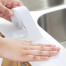 방수테이프 실리콘 투명 화장실 싱크대 싱크대방수 틈새 인덕션테두리 덕트 욕조방수 덕테이프, 화이트 대리석