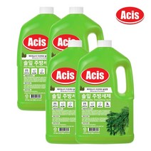아키스 베이킹소다 주방세제 솔잎향 3L x4개 설거지 1종주방세제 주방용 야채과일세척 물때 항균 대용량 기름기 식물성보습, 단품