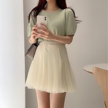 발레리나 샤 레이스 쉬폰 a라인 봄 미니 스커트 치마 바지 안감 3 color