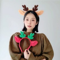 루돌프 머리띠 사슴 크리스마스 뿔 헤어밴드 레드