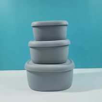 실리브릭 실리콘 밀폐용기 16종, 05. 밀폐용기 3P Set, 그레이